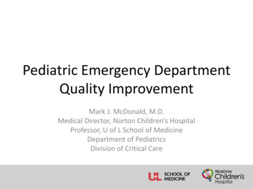 Pediatric Emergency Department Quality Improvement