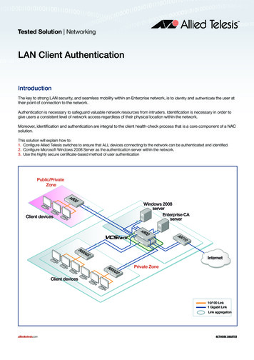 LAN Authentication Client Tested Solution - Allied Telesis