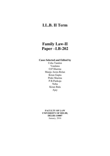 LL.B. II Term Family Law-II Paper LB-202