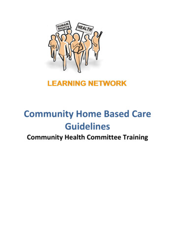 Community Home Based Care Guidelines - University Of Cape Town