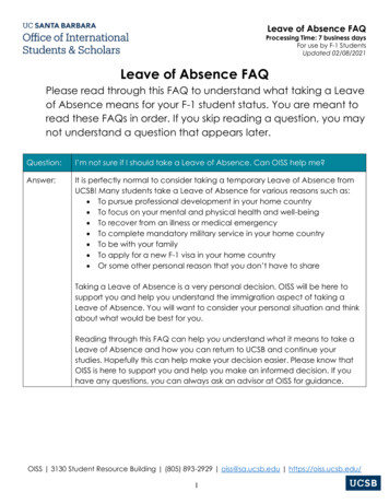Leave Of Absence FAQ - UC Santa Barbara