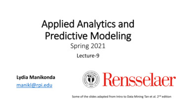 Applied Analytics & Predictive Modeling