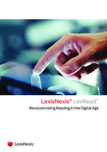 Revolutionising Reading In The Digital Age - LexisNexis