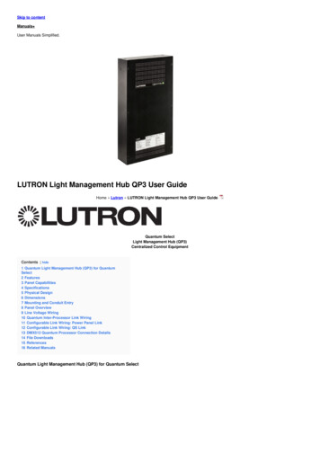 LUTRON Light Management Hub QP3 User Guide - Manuals 