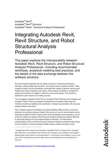 Linking Autodesk Revit, Revit Structure And Robot Structural Analysis .