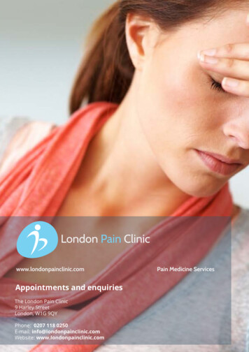 Appointments And Enquiries - London Pain Clinic