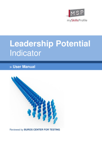 Leadership Potential Indicator User Manual - MySkillsProfile