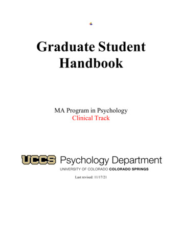 Graduate Student Handbook - Psychology Department