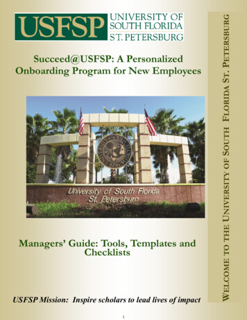 Succeed@USFSP: A Personalized Onboarding Program For New Employees . P .