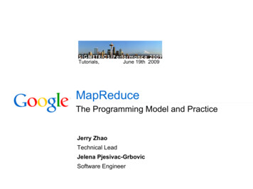 SIGMETRICS Tutorial: MapReduce - Google Research