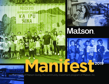 Manifest - Matson, Inc.