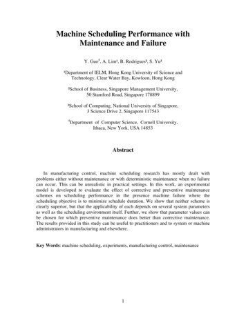Machine Scheduling Performance With Maintenance And Failure