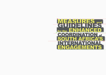 Measures Guidelines Enhanced Coordination South Africa S International .