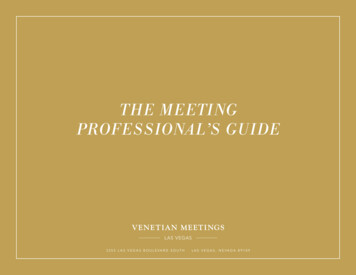 THE MEETING PROFESSIONAL S GUIDE - Venetian Las Vegas