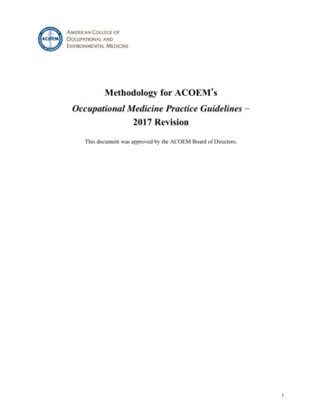 Occupational Medicine Practice Guidelines - ACOEM