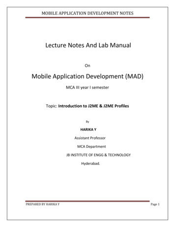 Lecture Notes And Lab Manual Mobile Application Development (MAD)