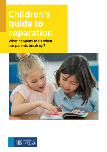 Children's Guide To Separation - Ministry Of Justice