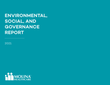ENVIRONMENTAL, SOCIAL, AND GOVERNANCE REPORT - Molina Healthcare