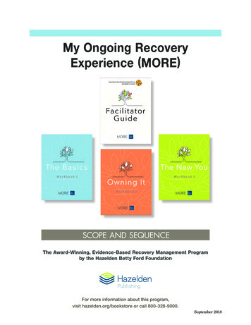 My Ongoing Recovery Experience (MORE) - Hazelden