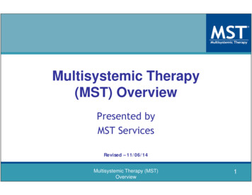 Multisystemic Therapy (MST) Overview - Evidence-Based Associates