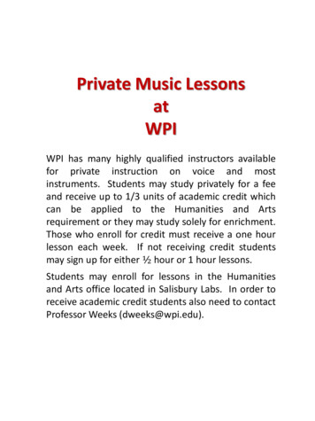 Private Music Lessons At WPI