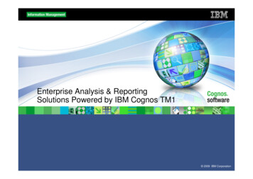 Enterprise Analysis & Reporting Solutions Powered By IBM Cognos TM1