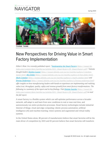 New Perspectives For Driving Value In Smart Factory Implementation