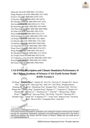 CAS‐ESM 2: Description And Climate Simulation Performance Of The .