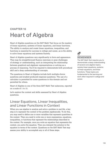 CHAPTER 16 Heart Of Algebra - College Board