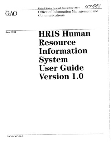 OIMC-94-9 HRIS Human Resource Information System User Guide Version 1