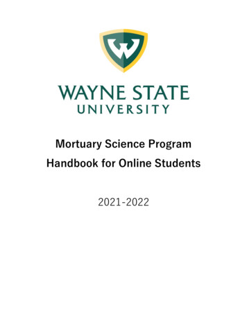 Mortuary Science Program Handbook For Online Students
