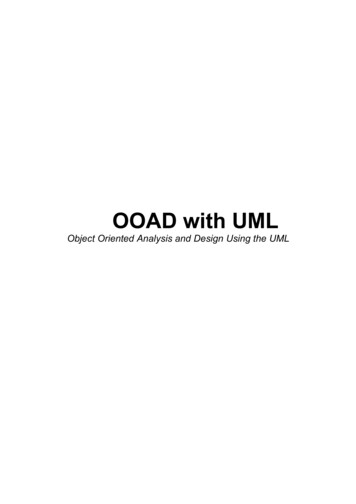 OOAD With UML - University Of Calgary In Alberta