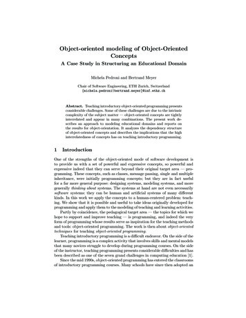 Object-oriented Modeling Of Object-Oriented Concepts - ETH Z