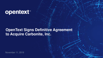 OpenText Signs Definitive Agreement To Acquire Carbonite