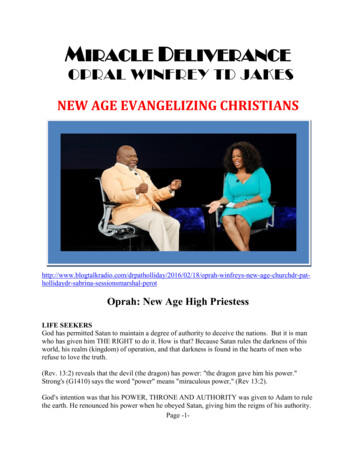 Miracle Deliverance Opral Winfrey Td Jakes