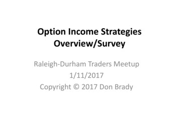 Option Income Strategies Overview/Survey - Comintel