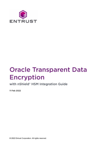Oracle Transparent Data Encryption - Entrust