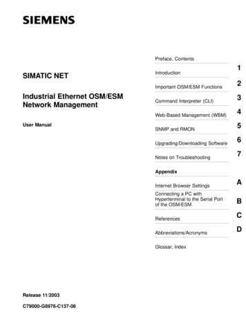 Preface, Contents 1 SIMATIC NET 2 Industrial Ethernet OSM/ESM . - Siemens