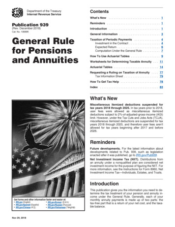 And Annuities For Pensions General Rule - IRS Tax Forms