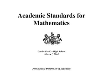 Academic Standards For Mathematics - Pdesas 