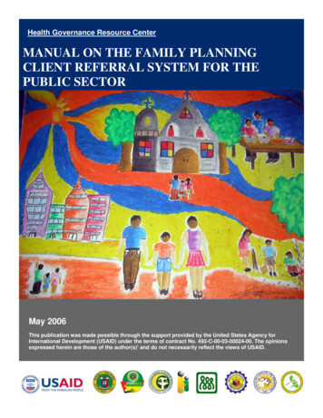 Manual On Family Planning Client Referral System For The Public Sector