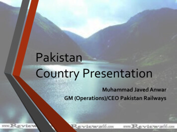 Pakistan- Country Presentation - ESCAP