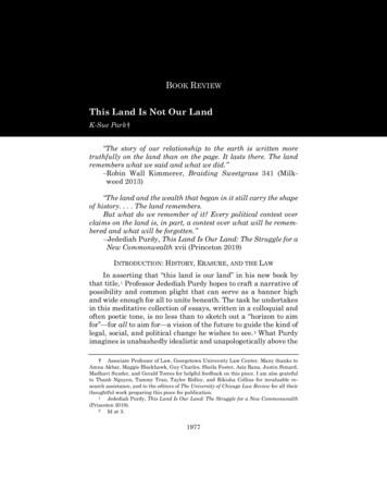 This Land Is Not Our Land - University Of Chicago Law Review