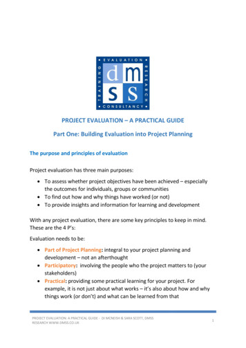 PROJECT EVALUATION A PRACTICAL GUIDE Part One: Building . - DMSS