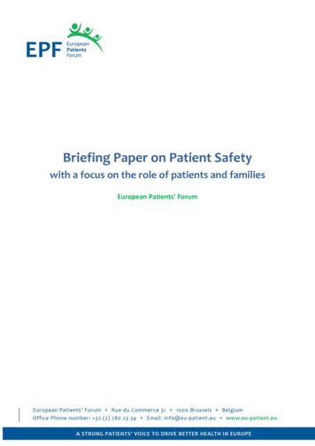 Briefing Paper On Patient Safety