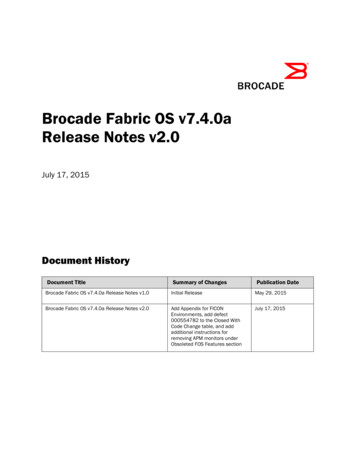 Brocade Fabric OS V7.4.0a Release Notes V2