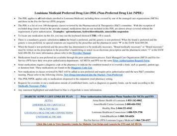 Louisiana Medicaid Preferred Drug List (PDL)/Non . - La Dept. Of Health