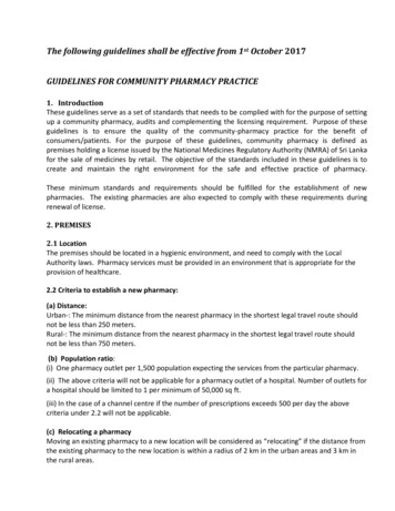 Guidelines For Community Pharmacy Practice - Nmra