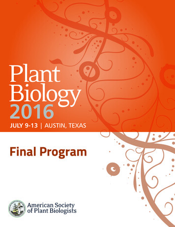 Final Program - Plant Biology 2022