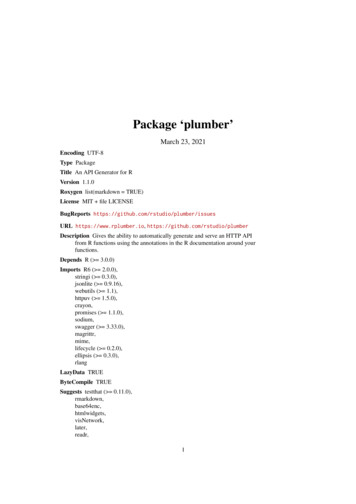 Package 'plumber' - RStudio